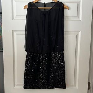 Adrianna Papell Black Sequin Mini Dress